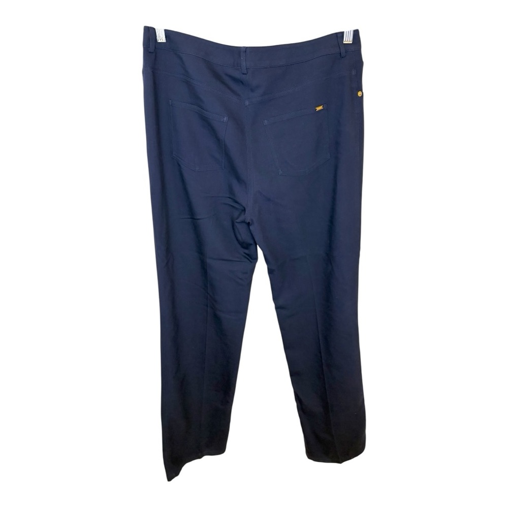 St. John Sport Navy Straight Leg Pants Classic Tailored Stretch Workwear 10 - Picture 2 of 6